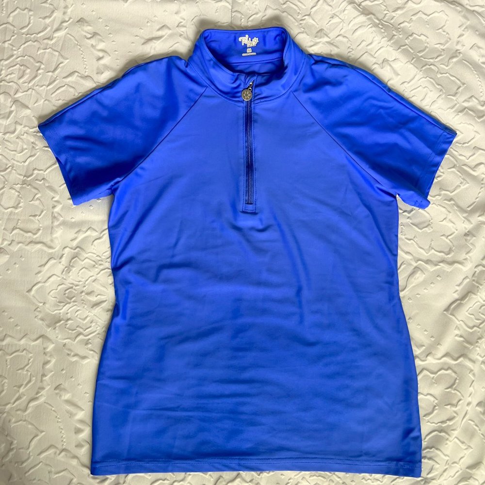 Tzu Tzu Short Sleeve Golf Shirt Medium Blue